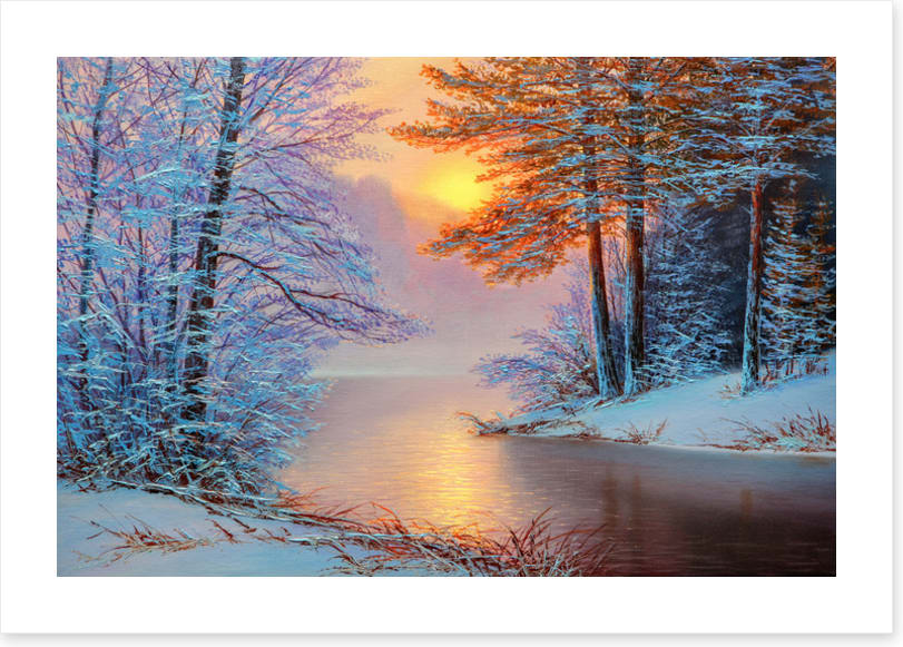 Snowy river sunset