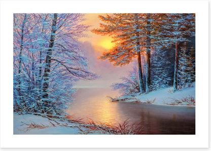 Snowy river sunset