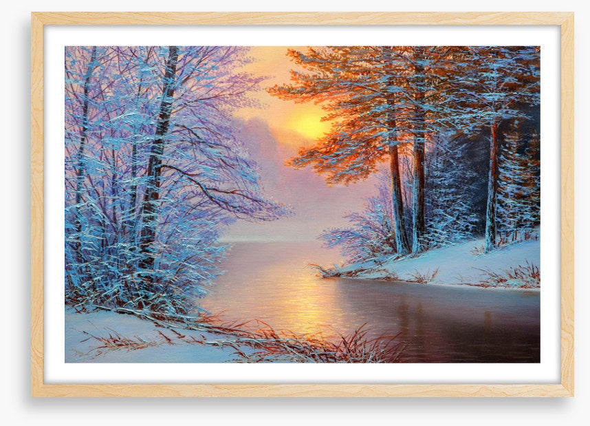 Snowy river sunset