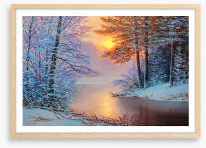 Snowy river sunset
