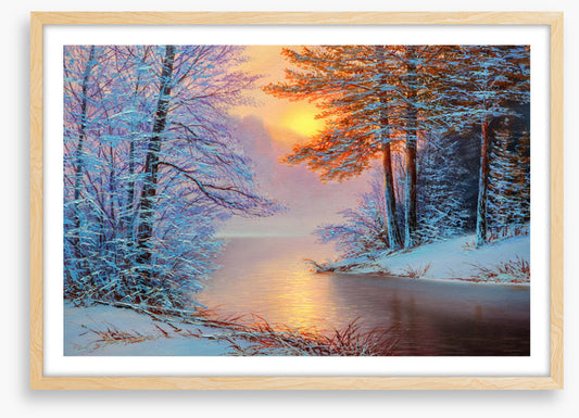 Snowy river sunset