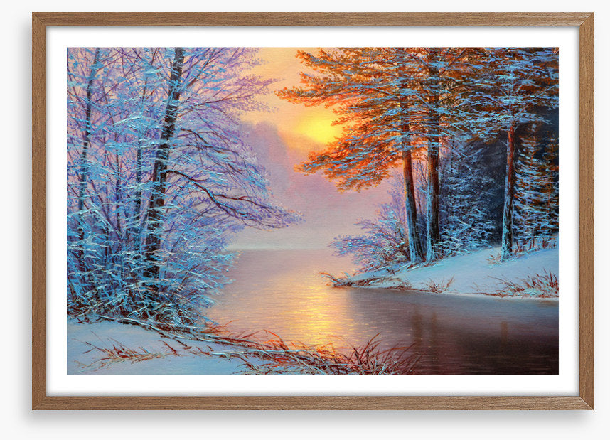 Snowy river sunset