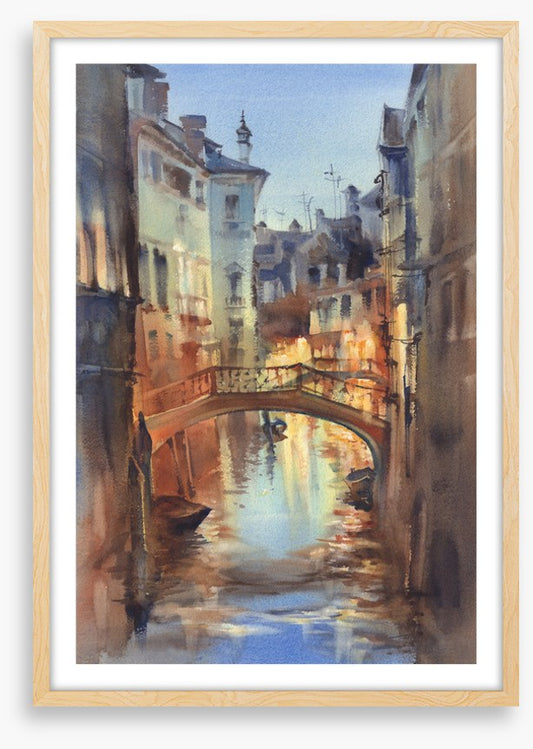 Blue evening canal