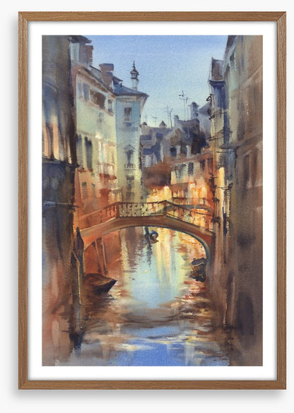 Blue evening canal