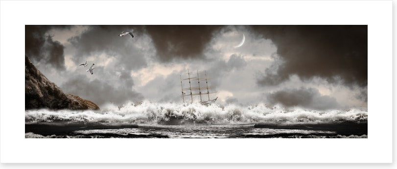Shipwreck storm panorama