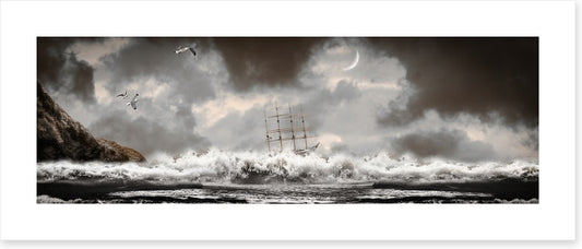 Shipwreck storm panorama