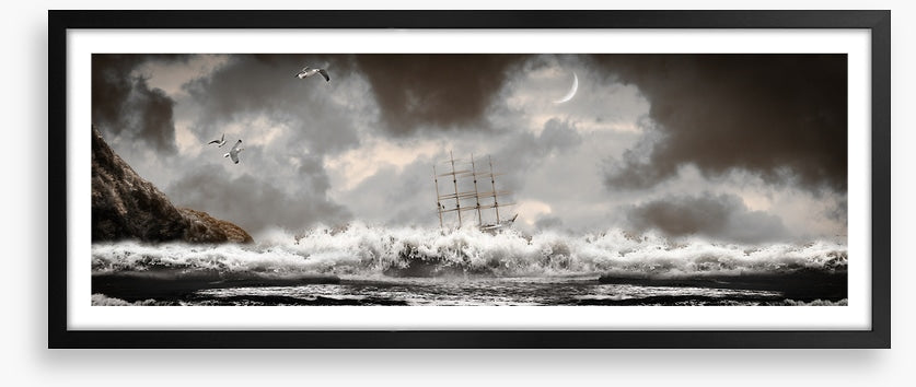 Shipwreck storm panorama