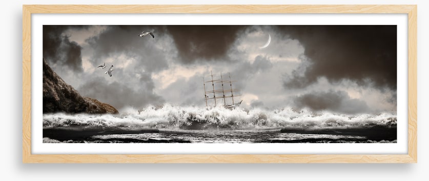 Shipwreck storm panorama