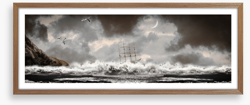 Shipwreck storm panorama