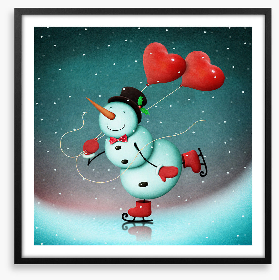 Skating snowman