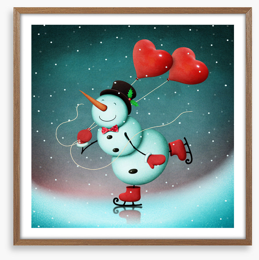 Skating snowman