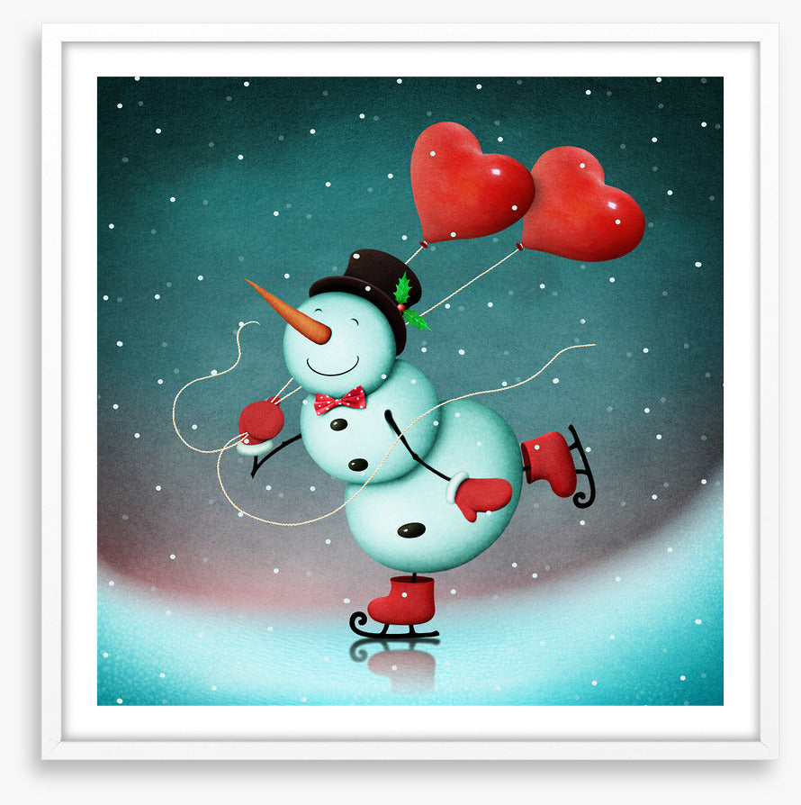 Skating snowman