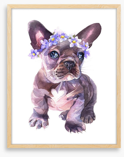 Flower crown Frenchie