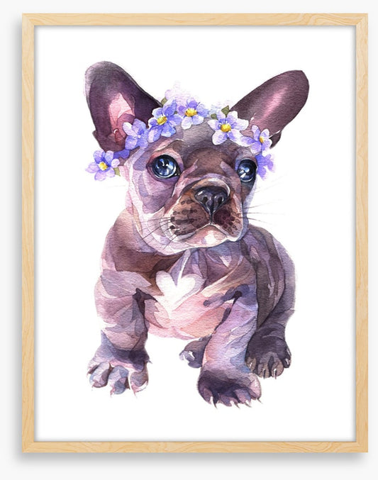 Flower crown Frenchie