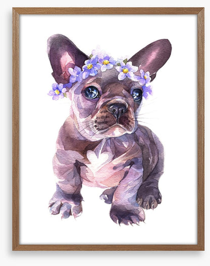 Flower crown Frenchie