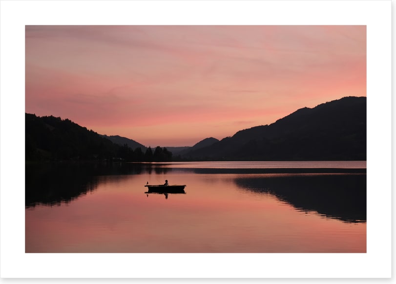 Sunset lake silhouettes