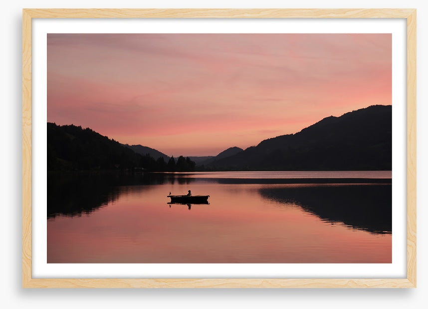 Sunset lake silhouettes