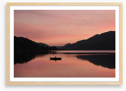 Sunset lake silhouettes