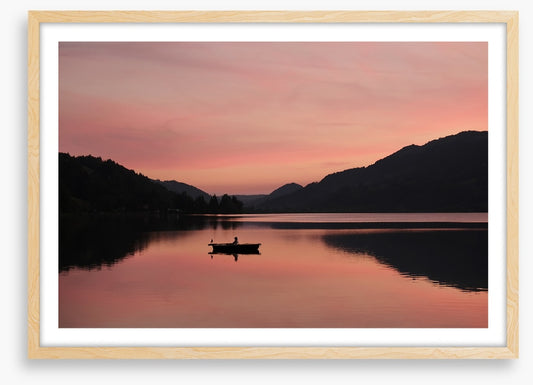 Sunset lake silhouettes