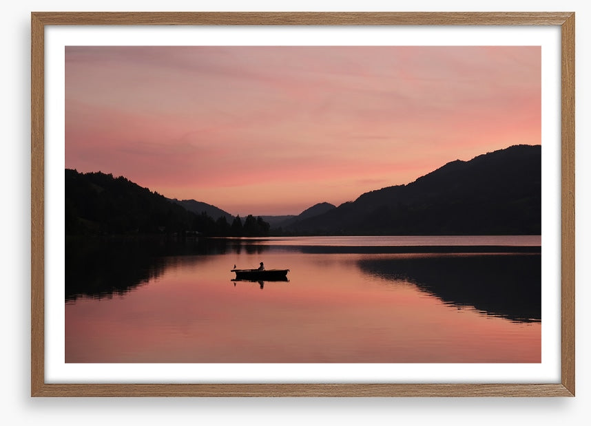 Sunset lake silhouettes