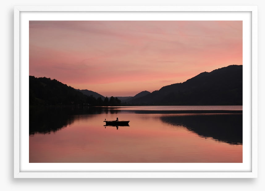 Sunset lake silhouettes