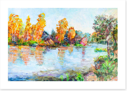 Autumn river reflections