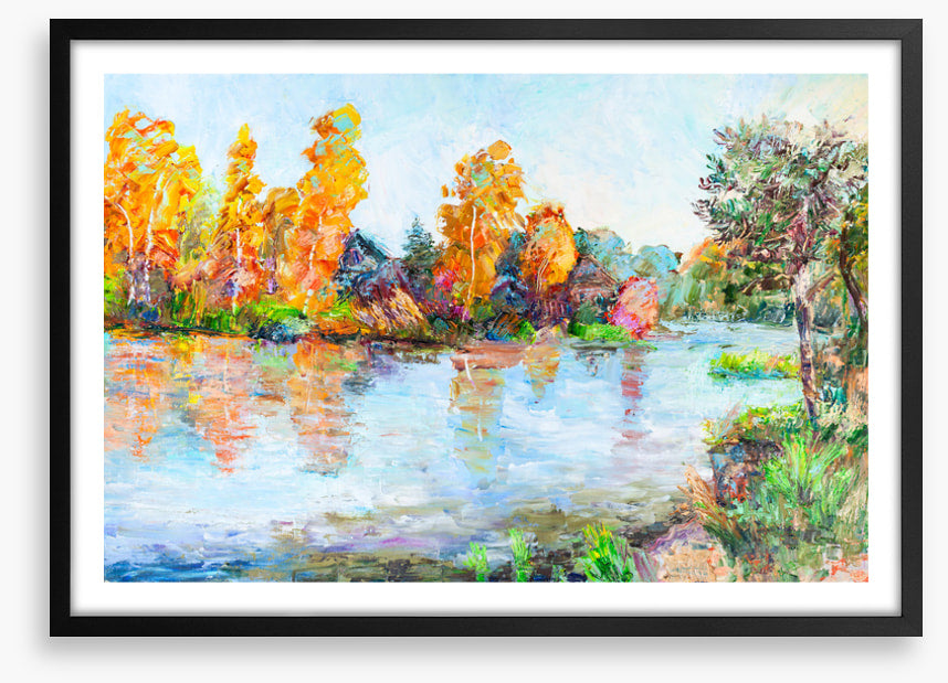 Autumn river reflections