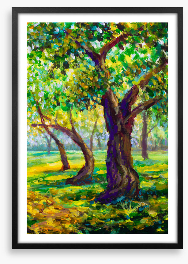 Sunny green oaks