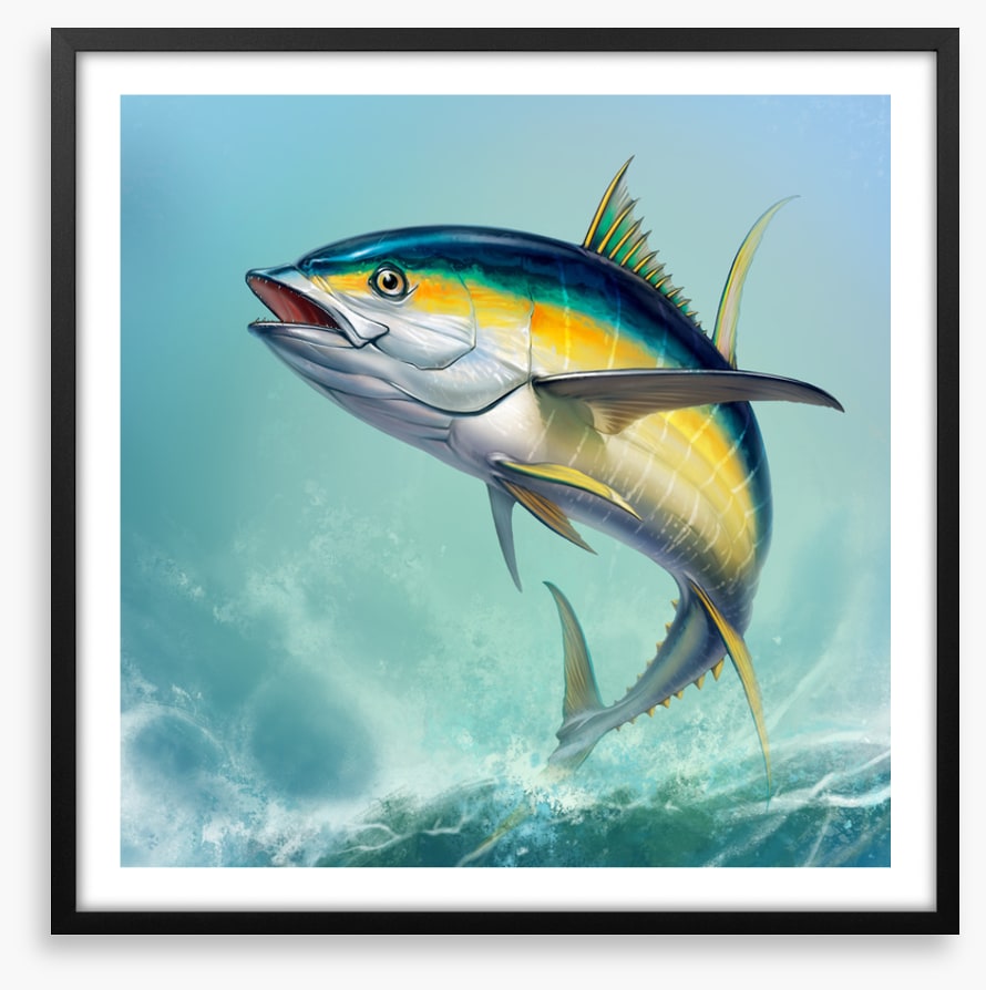 Yellow tuna jump