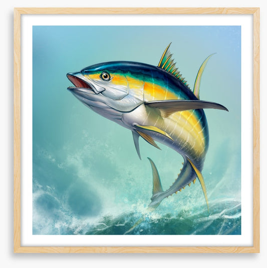 Yellow tuna jump