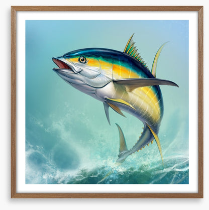 Yellow tuna jump