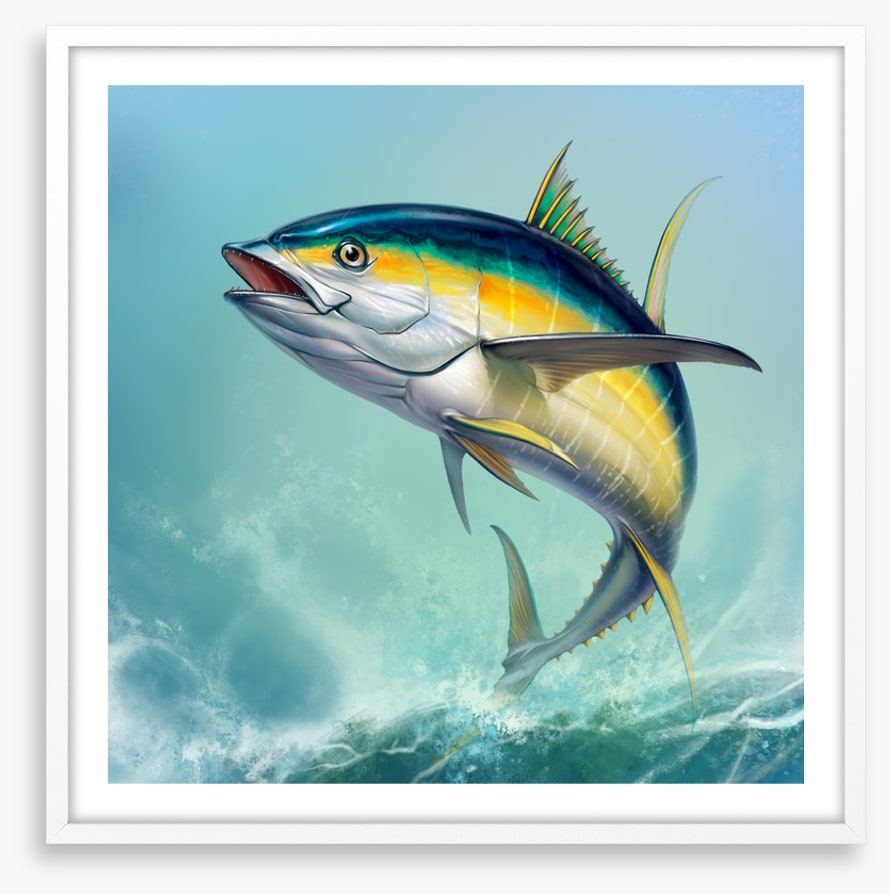 Yellow tuna jump
