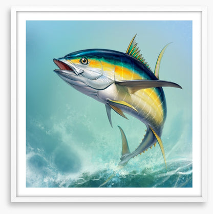 Yellow tuna jump