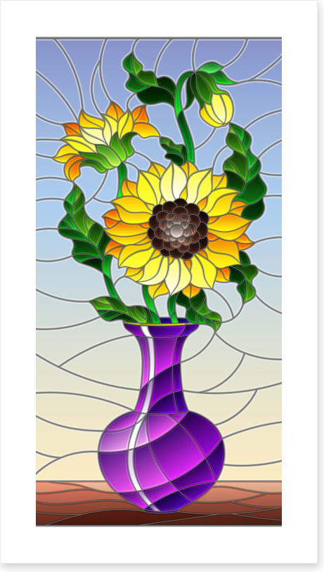 Sunflower vase window