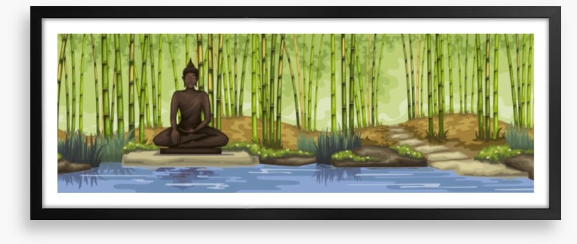 Bamboo buddha panoramic