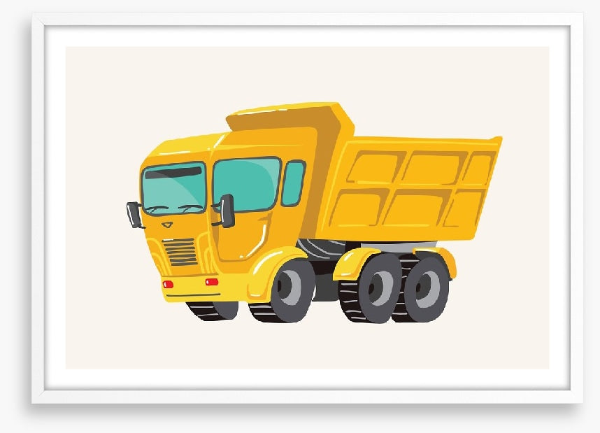Yellow dump truck
