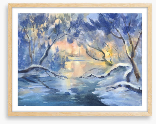 Snowy river dusk