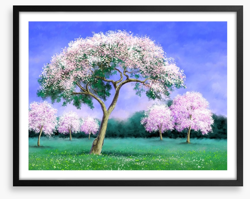 Pink blossom grove