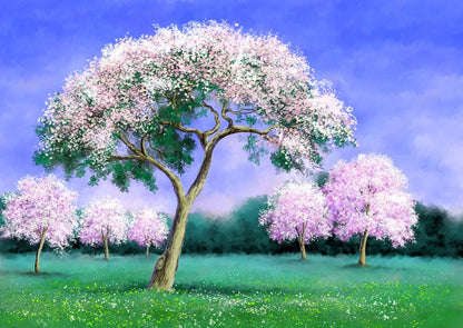 Pink blossom grove