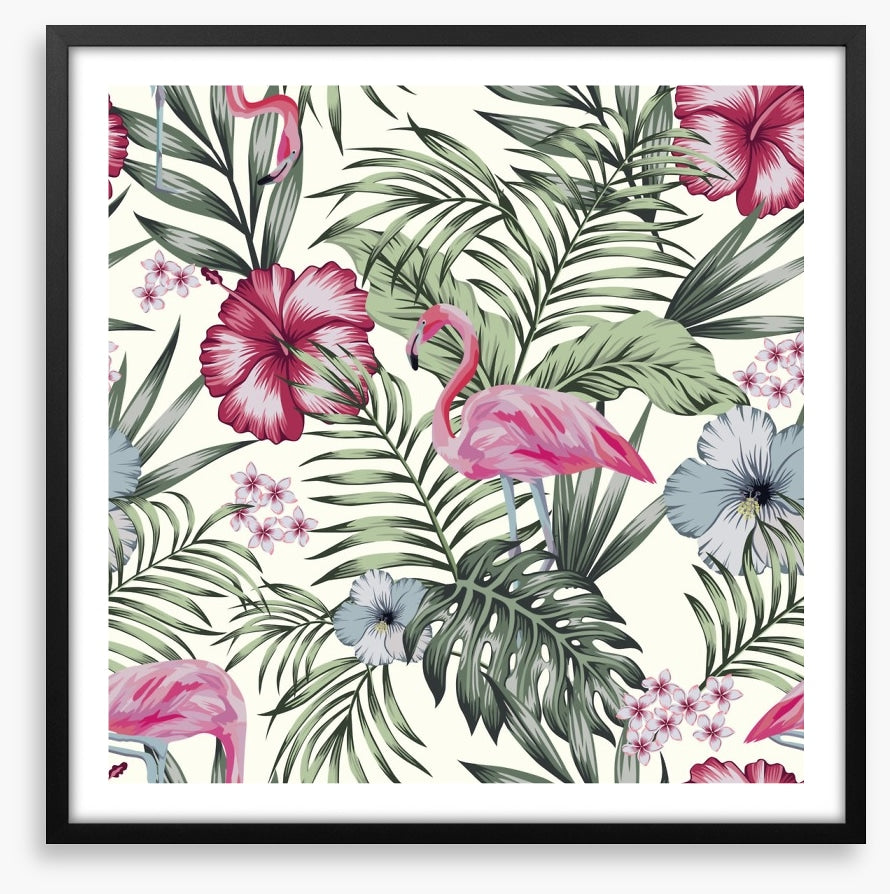 Flamingo in the ferns