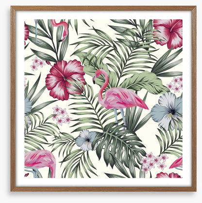 Flamingo in the ferns
