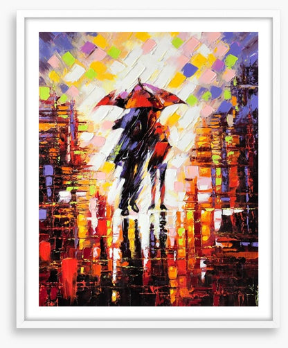 Under an umbrella