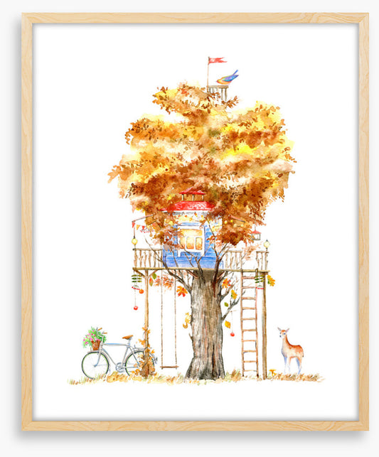 Cubby in the autumn tree