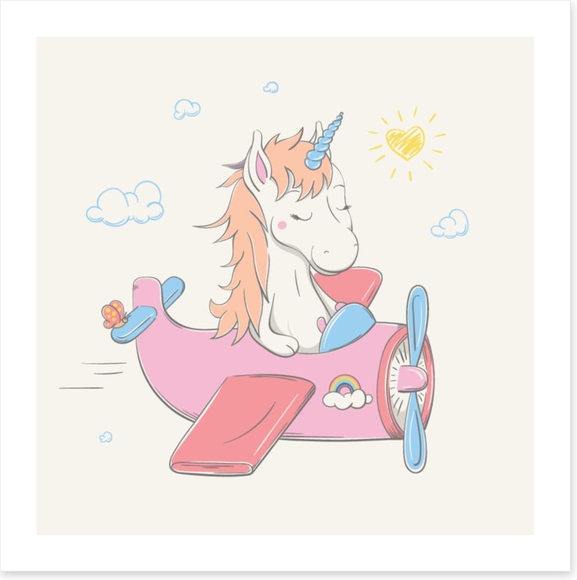 Unicorn flies the plane
