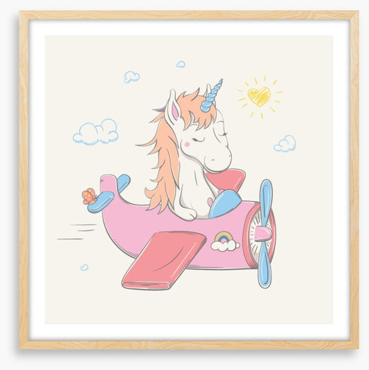 Unicorn flies the plane