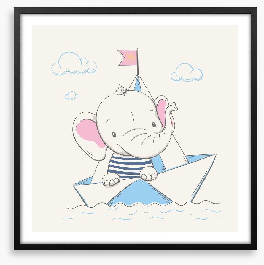 Elephant sets sail