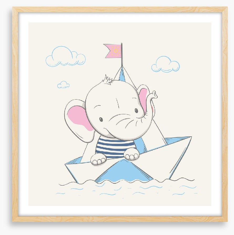 Elephant sets sail