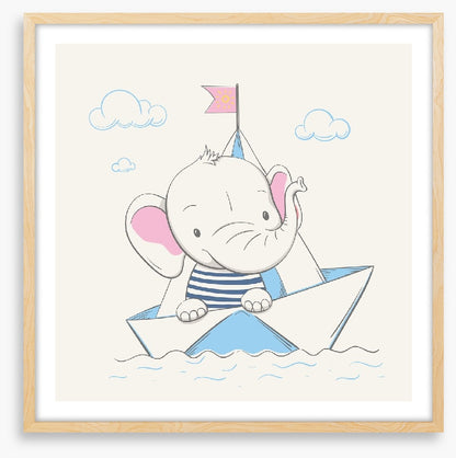 Elephant sets sail