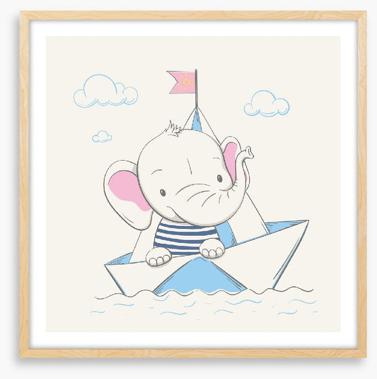 Elephant sets sail
