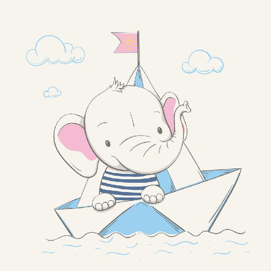 Elephant sets sail